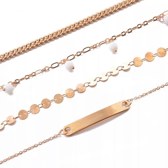 ๐HP๐Gorgeous 4-layer Gold Bracelet Anklet - Picture 3 of 10